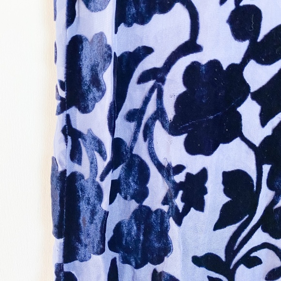 Vintage 80s Velvet Burnout Maxi - Navy, Floral - Picture 6 of 6